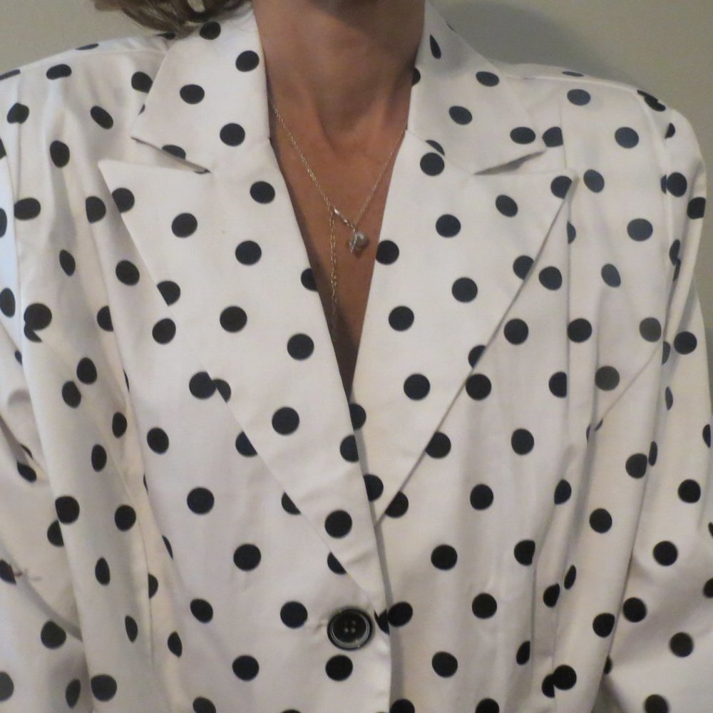 Dressbarn Jacket 3/4 sleeves size XL Polka Dot New - Picture 5 of 7